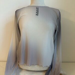 The Mayfair Group Gradient Sheer Mesh Long Sleeve Top